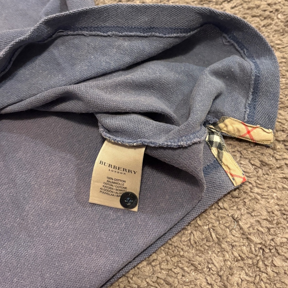 Burberry London Classic Blue Polo Embroidered Motif Men's Small - Picture 6 of 8